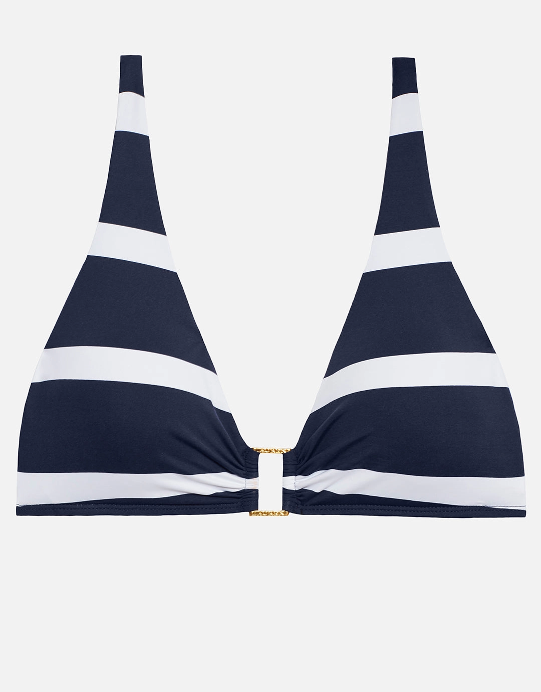 Mariner Stripe Ring OTS Bikini Top - Navy and White