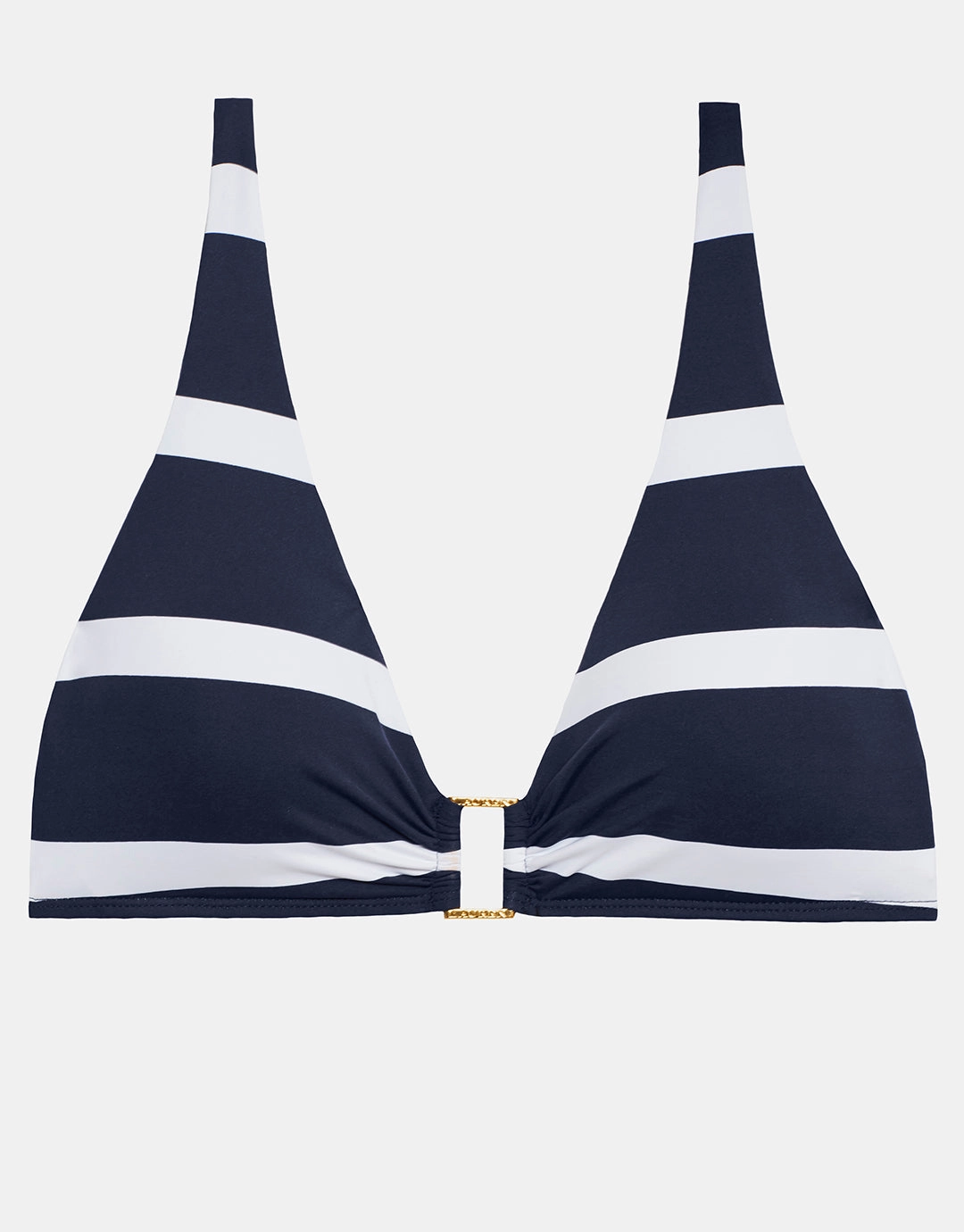Mariner Stripe Ring OTS Bikini Top - Navy and White