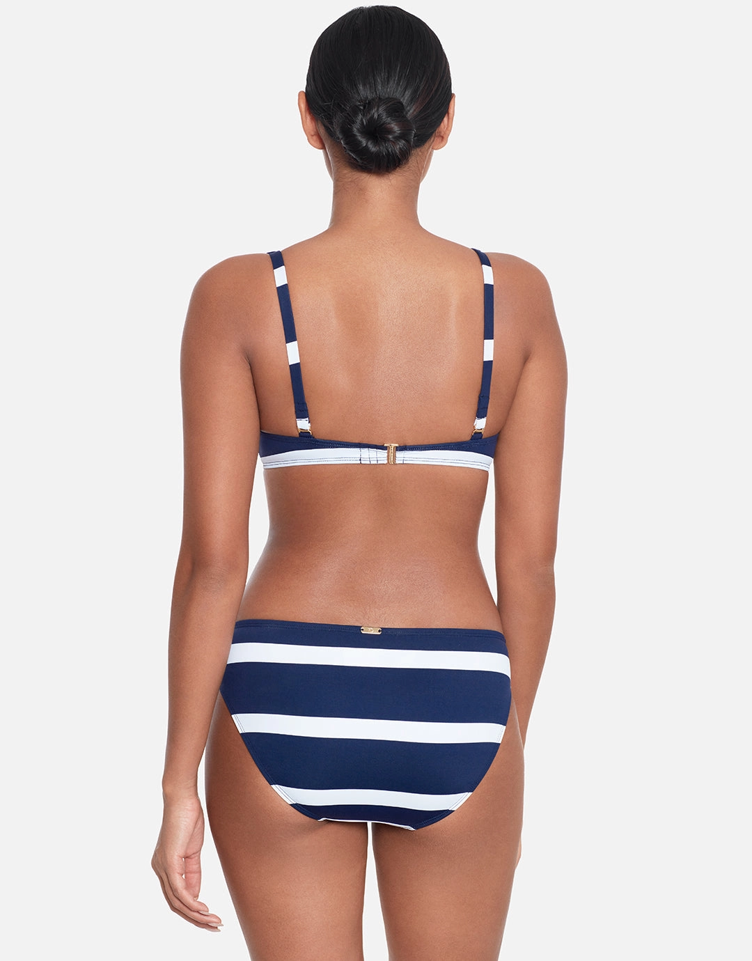 Mariner Stripe Ring OTS Bikini Top - Navy and White