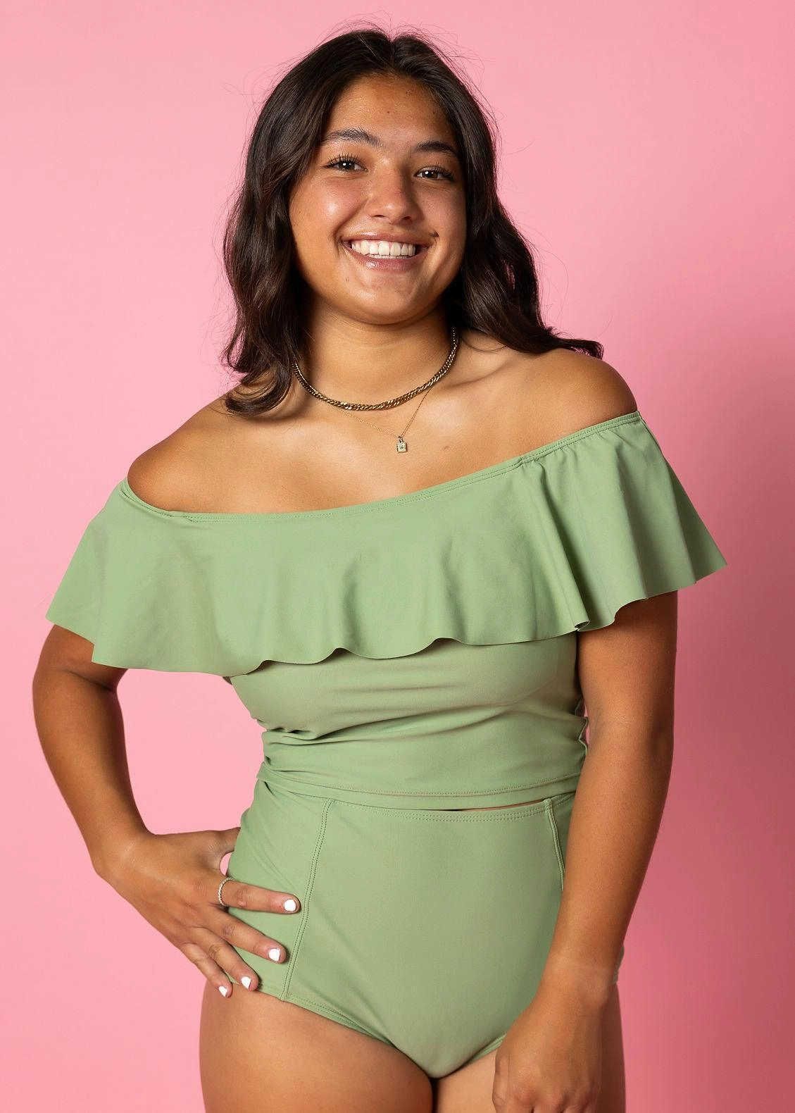 Meadow Green | Ruffled Around Top