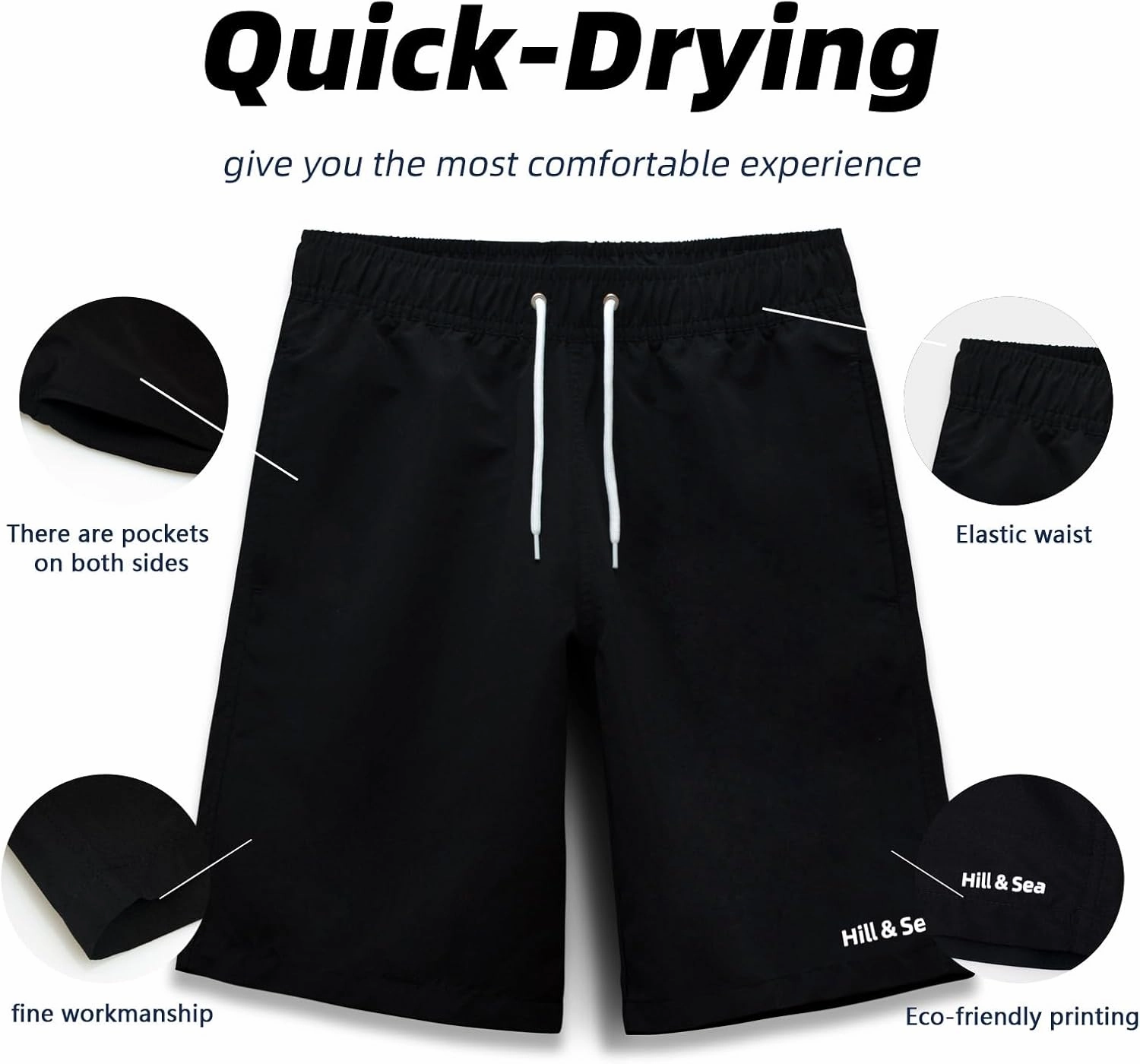 MEILONGER Boys Swim Trunks 2 in 1 Bathing Suits for Kids Quick Dry Board Shorts Swimming Swimwear with Compression Liner