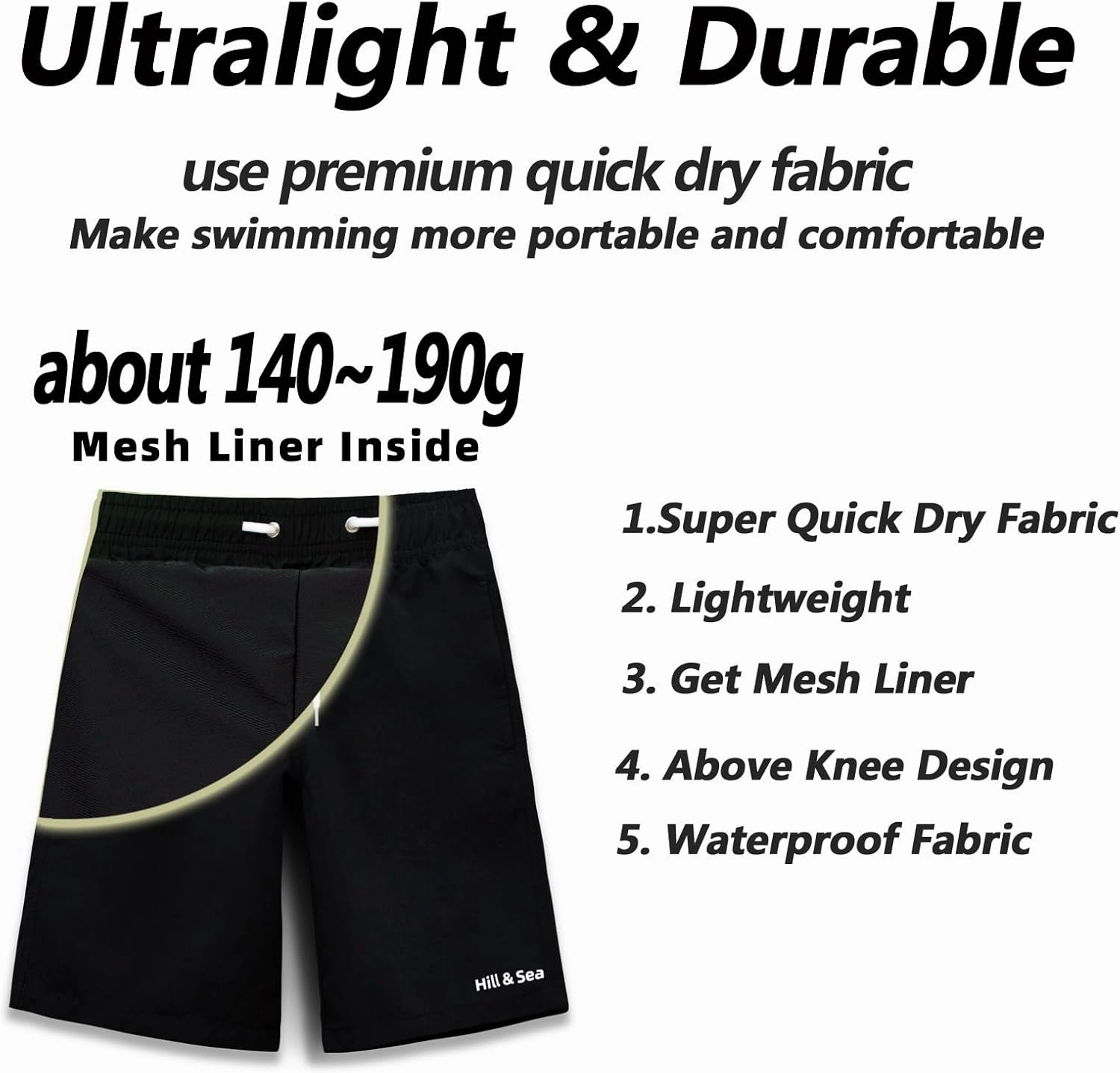 MEILONGER Boys Swim Trunks 2 in 1 Bathing Suits for Kids Quick Dry Board Shorts Swimming Swimwear with Compression Liner