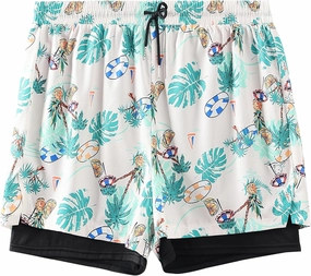 Men's 5" Swim Trunks Quick-Dry Anti Exposure Board Shorts Double Layer with Vibrant Prints for Surfing Gym Swimming