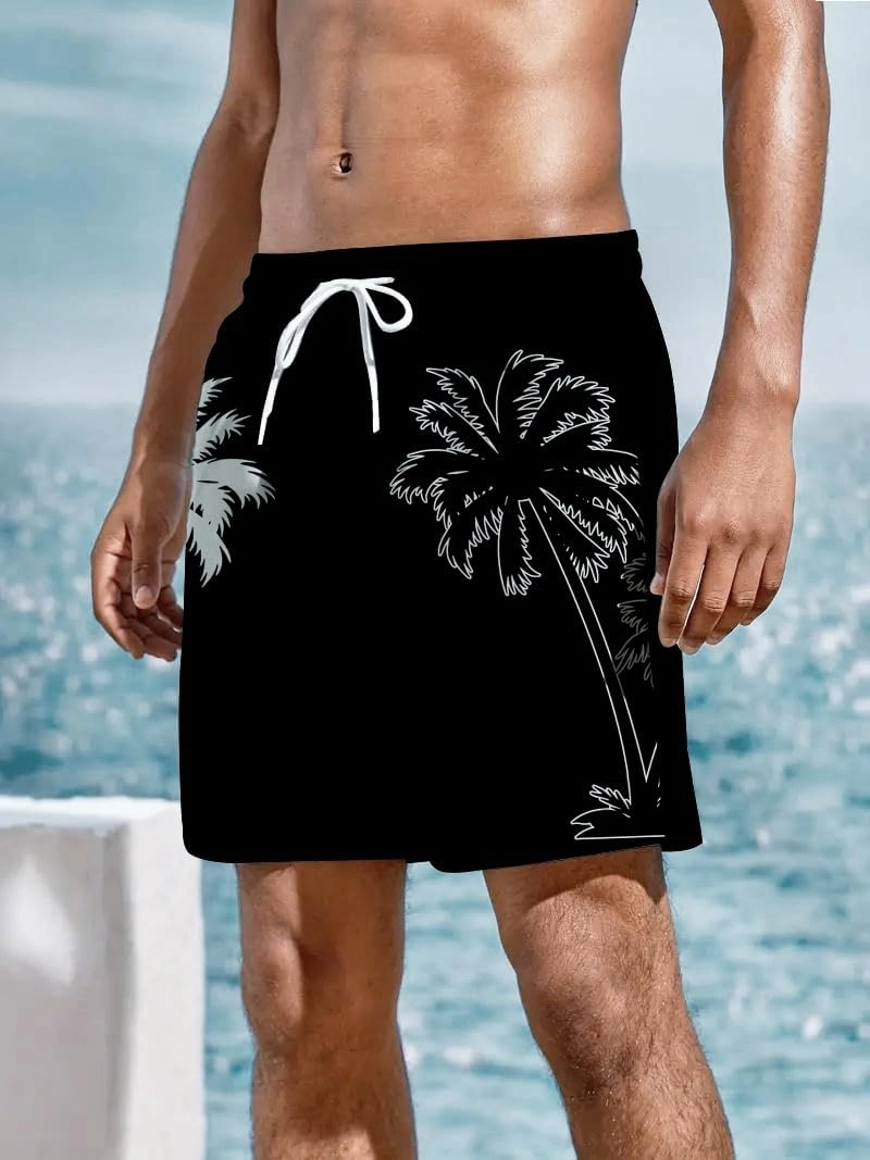 Men's Beach Shorts with Elastic Waistband Vacation & Summer Outdoor Activities