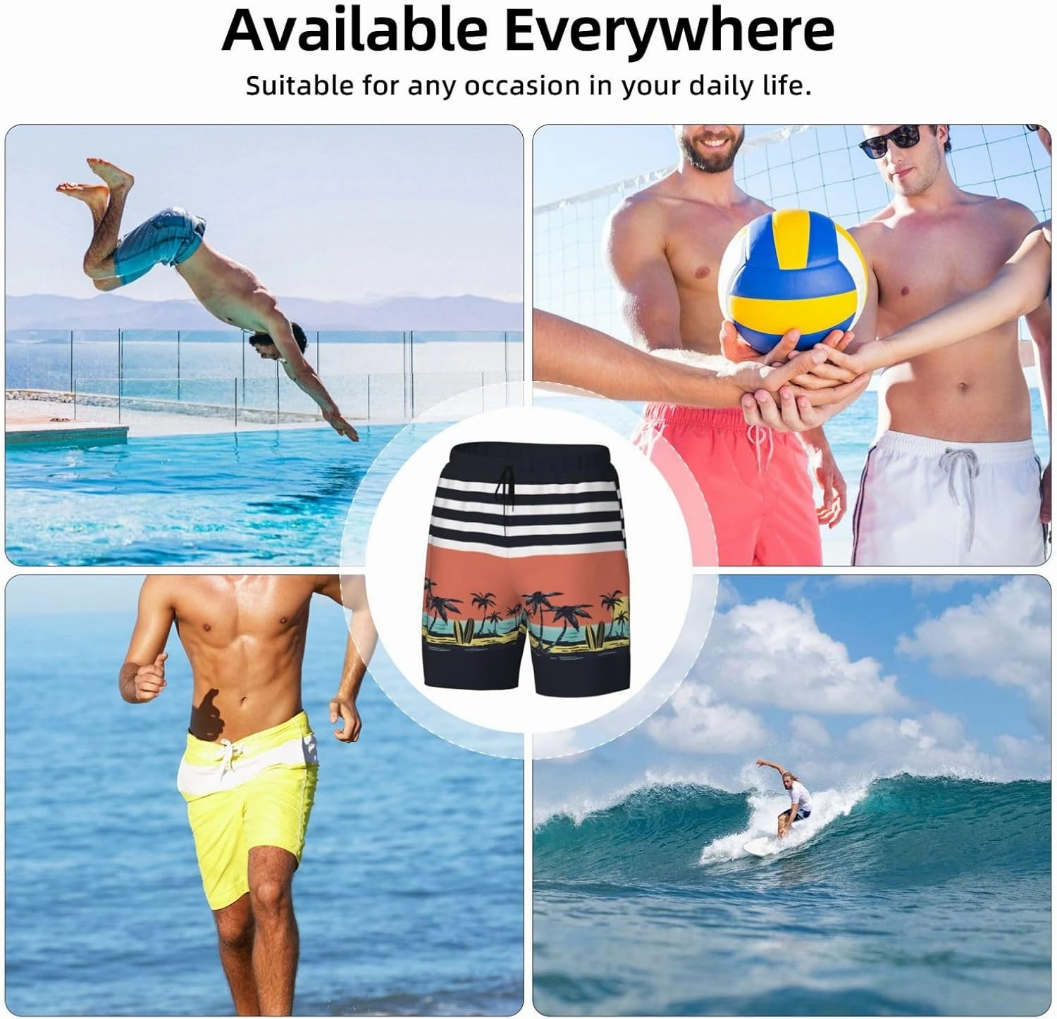 Men's Quick-Dry Swimming Trunks 7 Inch with Compression Liner 2 in 1 Beach Swim Board Shorts with Pockets