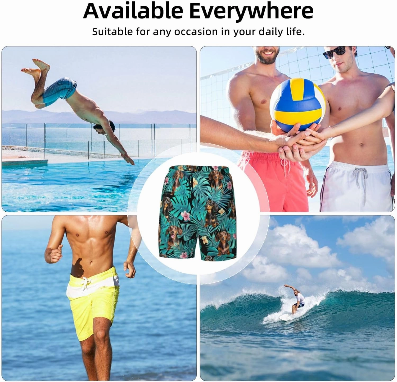 Men's Quick-Dry Swimming Trunks 7 Inch with Compression Liner 2 in 1 Beach Swim Board Shorts with Pockets
