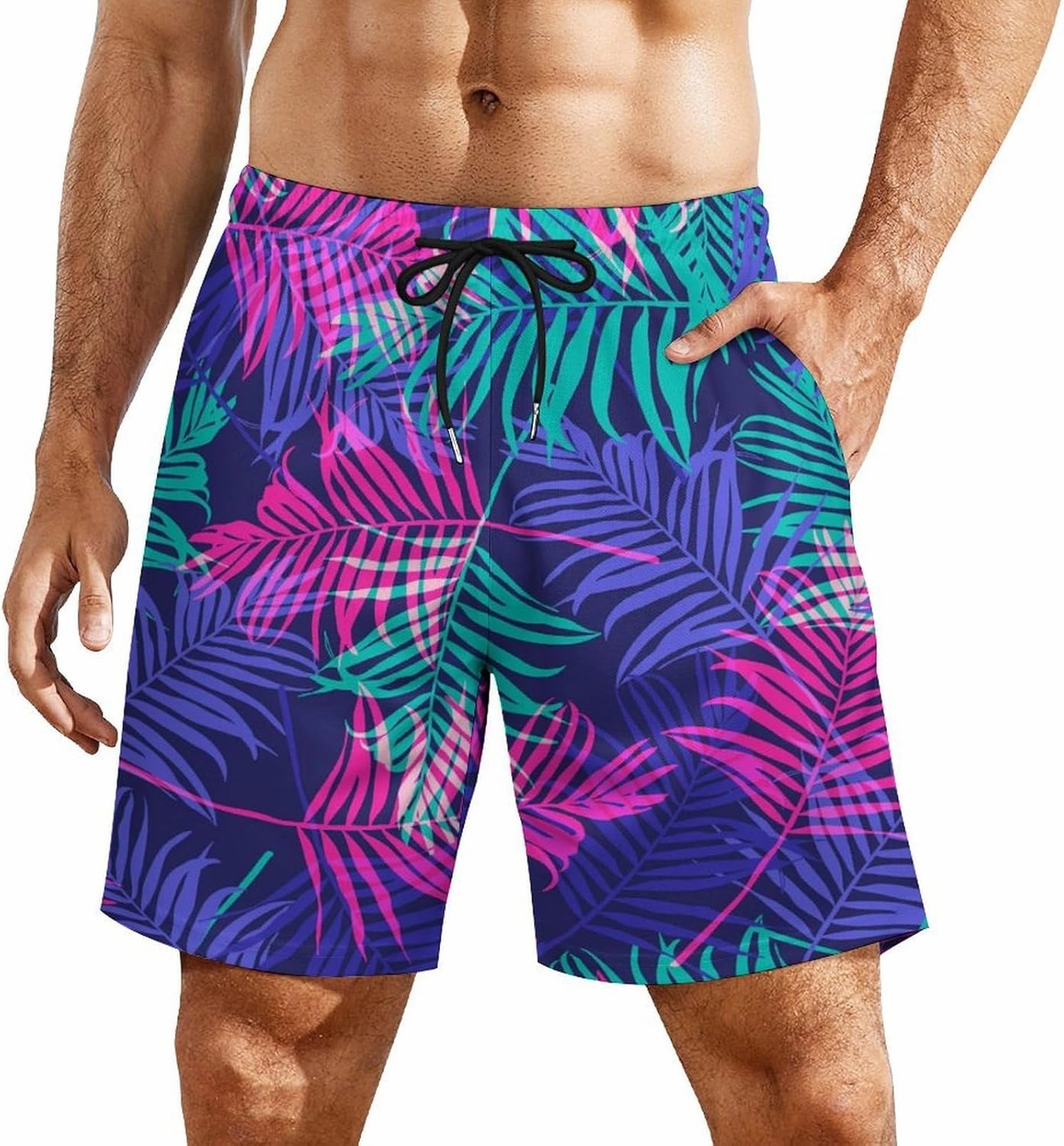 Men's Quick-Dry Swimming Trunks 7 Inch with Compression Liner 2 in 1 Beach Swim Board Shorts with Pockets