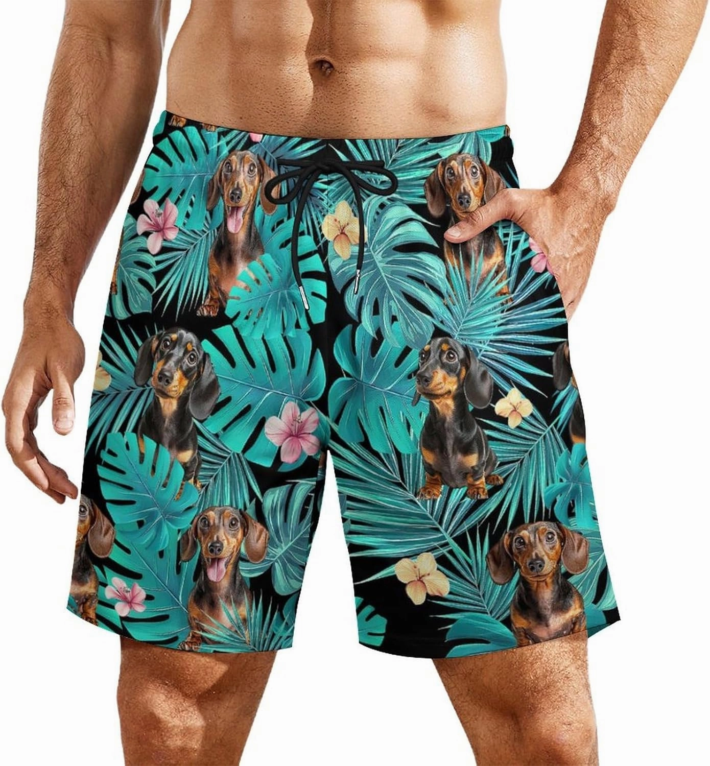 Men's Quick-Dry Swimming Trunks 7 Inch with Compression Liner 2 in 1 Beach Swim Board Shorts with Pockets