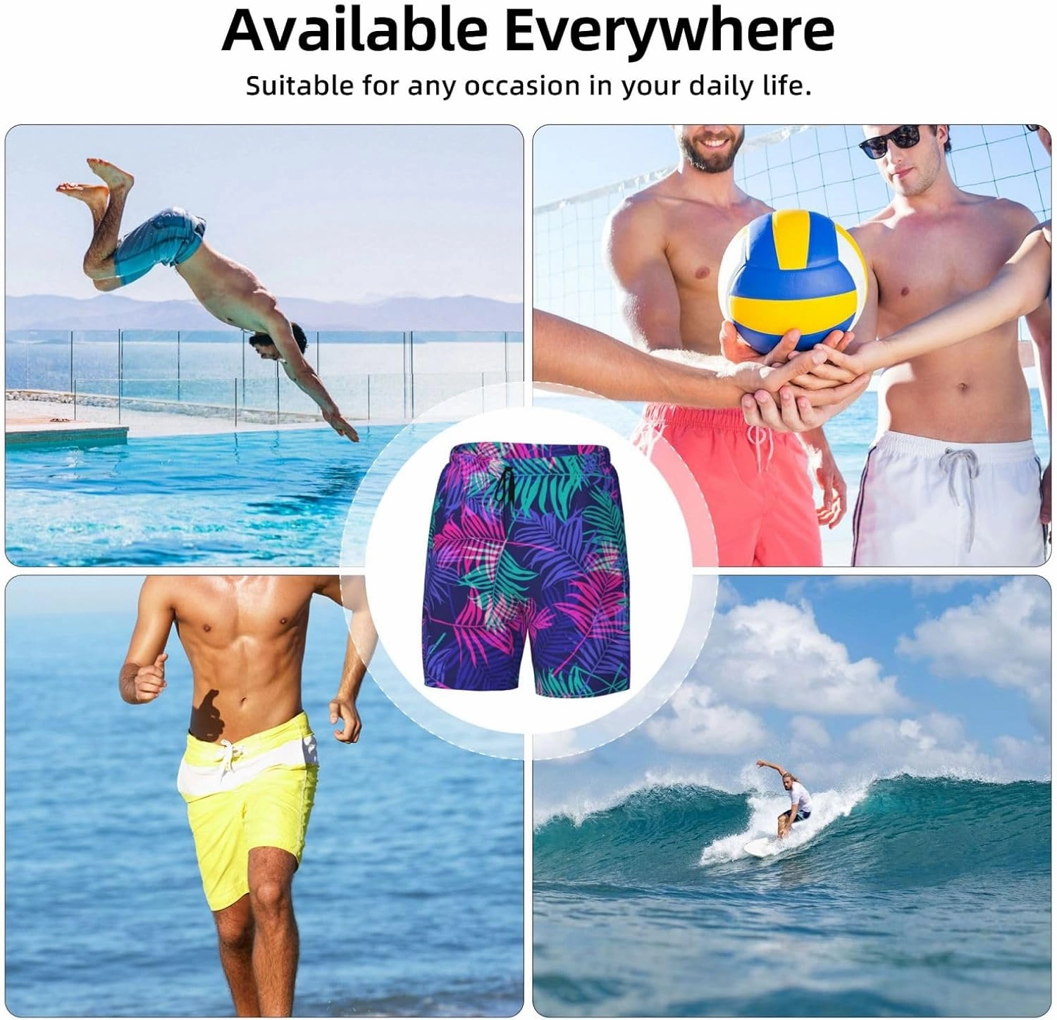 Men's Quick-Dry Swimming Trunks 7 Inch with Compression Liner 2 in 1 Beach Swim Board Shorts with Pockets