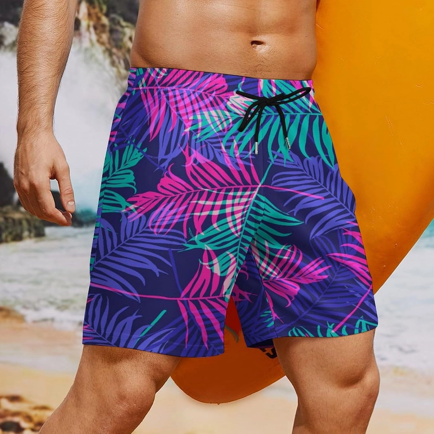 Men's Quick-Dry Swimming Trunks 7 Inch with Compression Liner 2 in 1 Beach Swim Board Shorts with Pockets