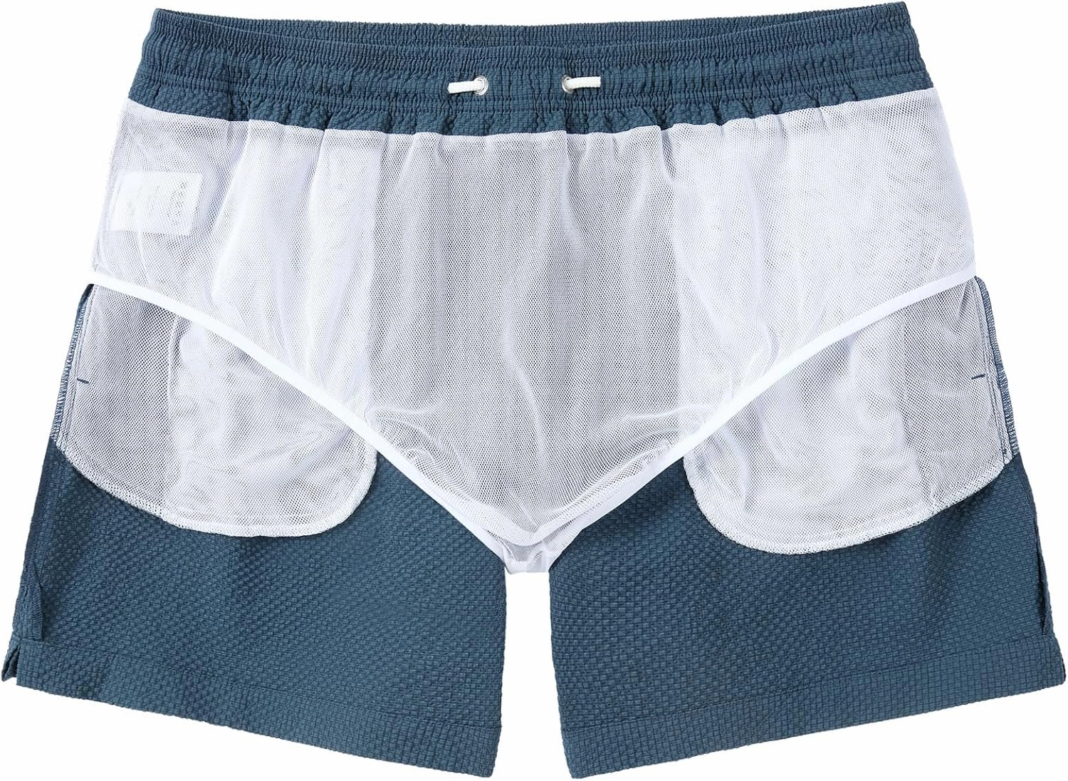 Men's Swim Shorts 5 inch Seersucker Swimming Trunks for Men Swim Suits Beach Shorts