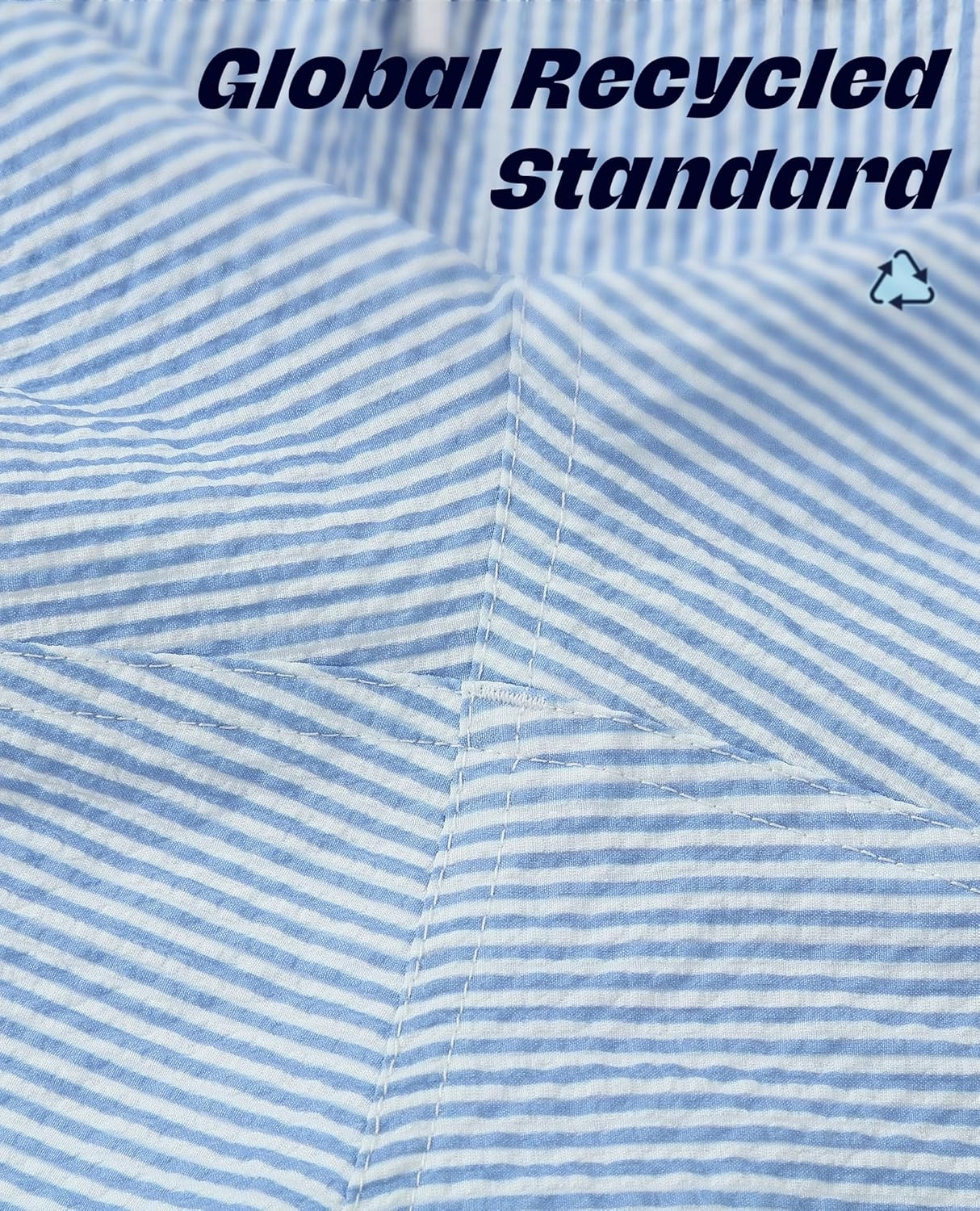 Men's Swim Shorts 5 inch Seersucker Swimming Trunks for Men Swim Suits Beach Shorts