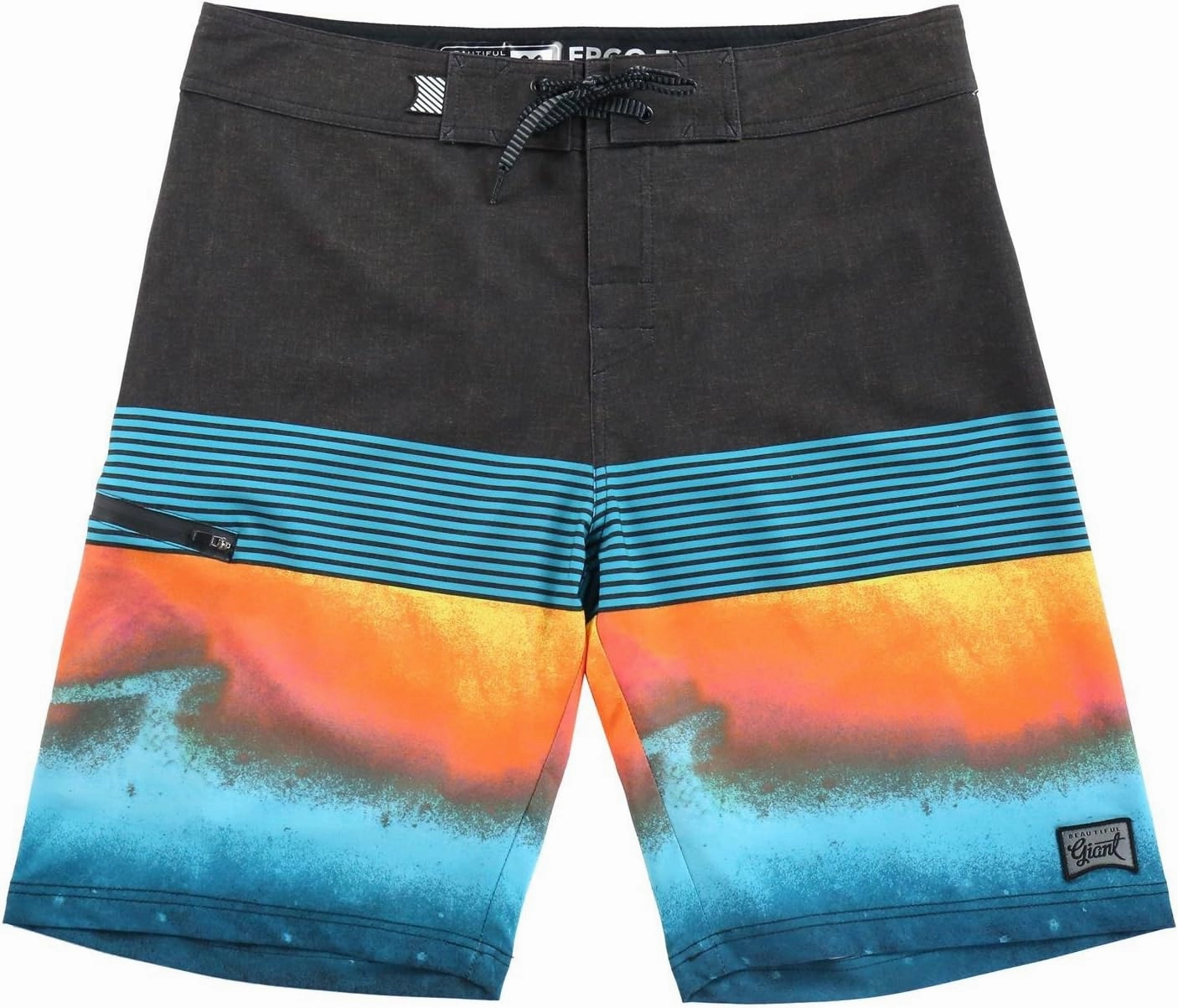 Men's Swim Trunks 22 Quick Dry Board Shorts with Key Keeper, No Mesh Lining - Perfect for Surfing & Swimming
