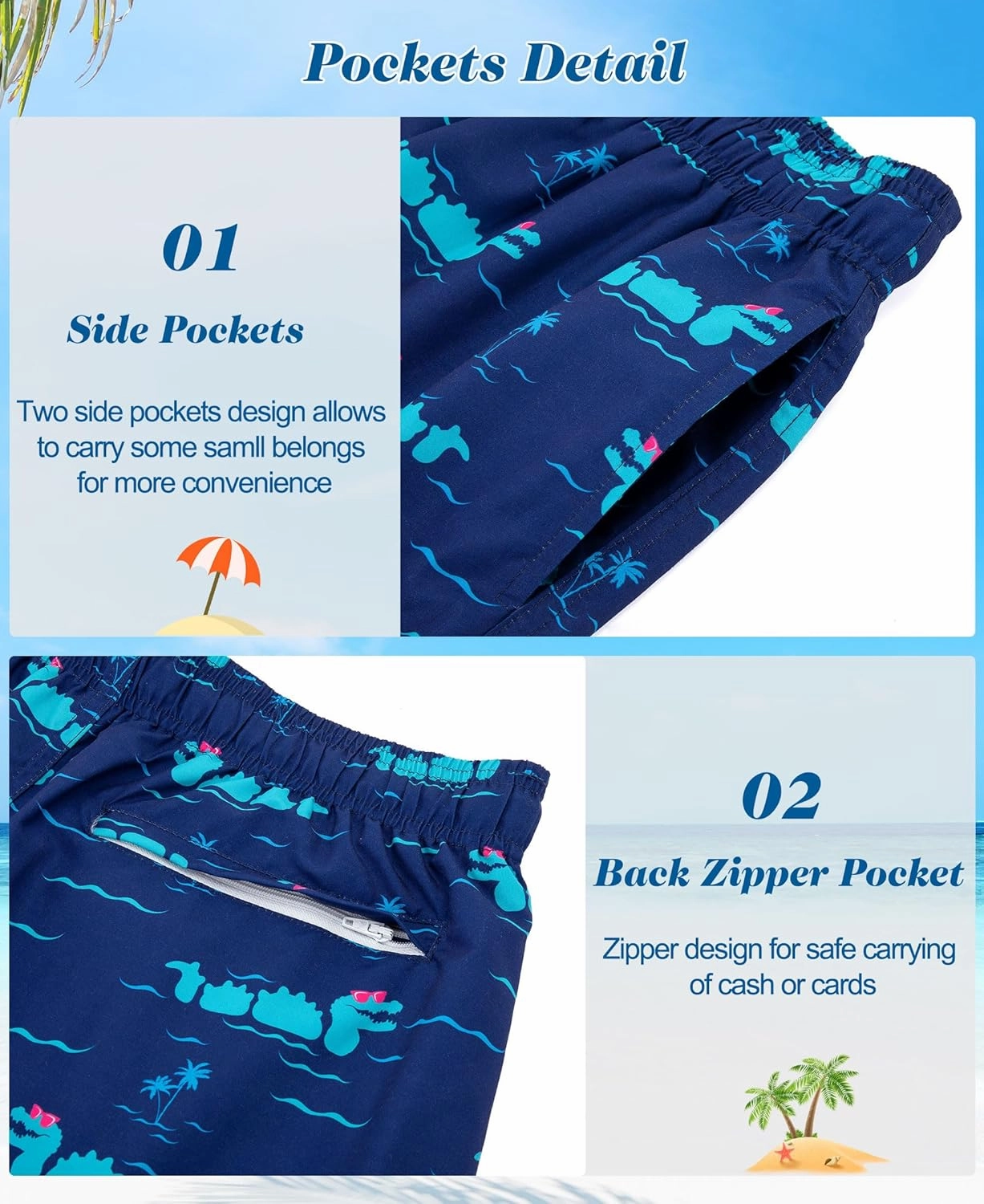 Men's Swim Trunks 5.5 Inch Bathing Suits for Men 2 in 1 Board Shorts with Compression Liner