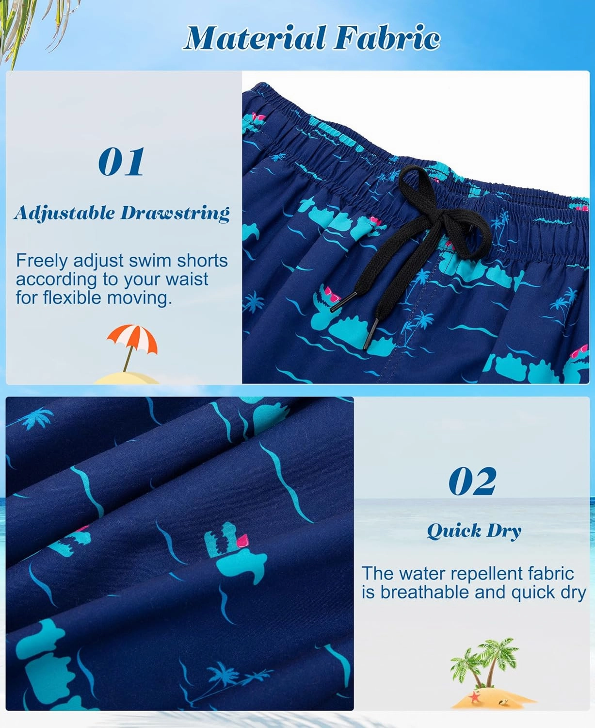 Men's Swim Trunks 5.5 Inch Bathing Suits for Men 2 in 1 Board Shorts with Compression Liner