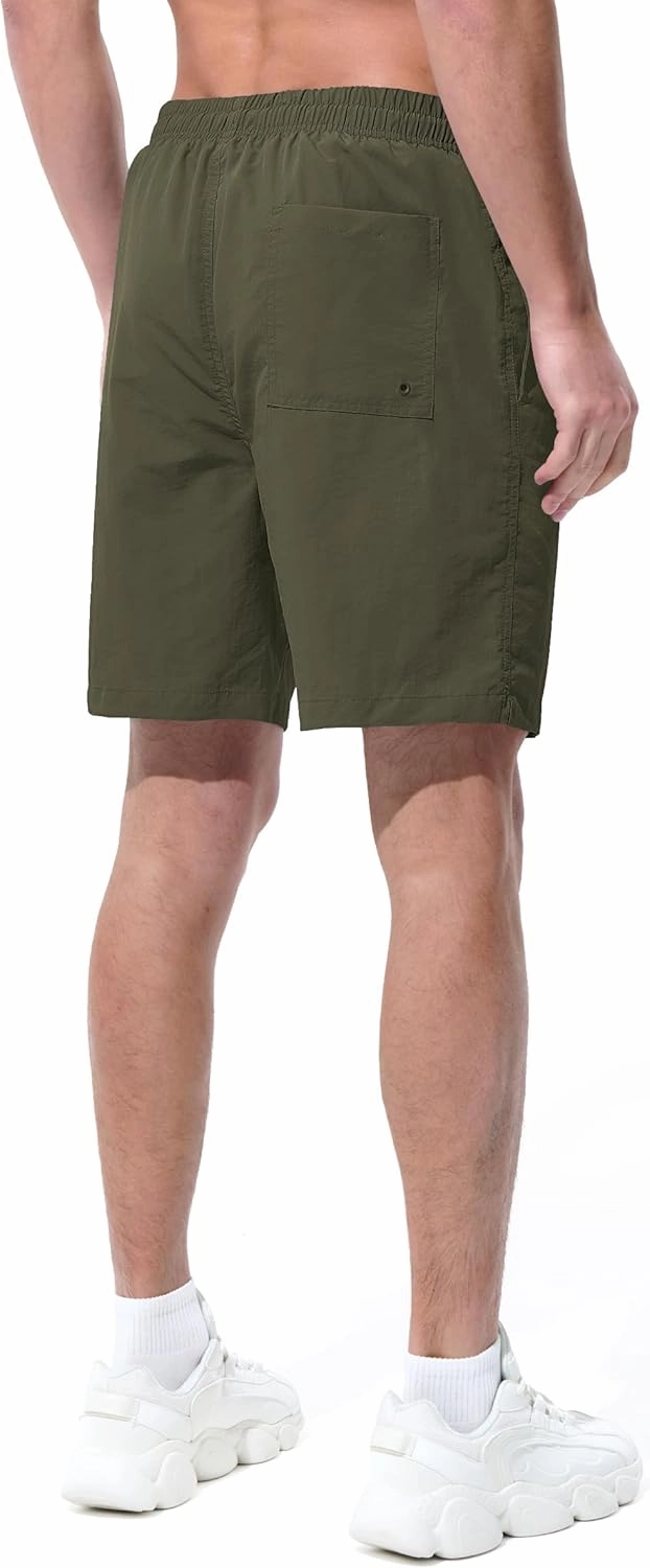 Men's Swim Trunks Beach Board Shorts Quick Dry Swimsuit Bathing Suits with Pockets 7 Inch Inseam Mesh Lining
