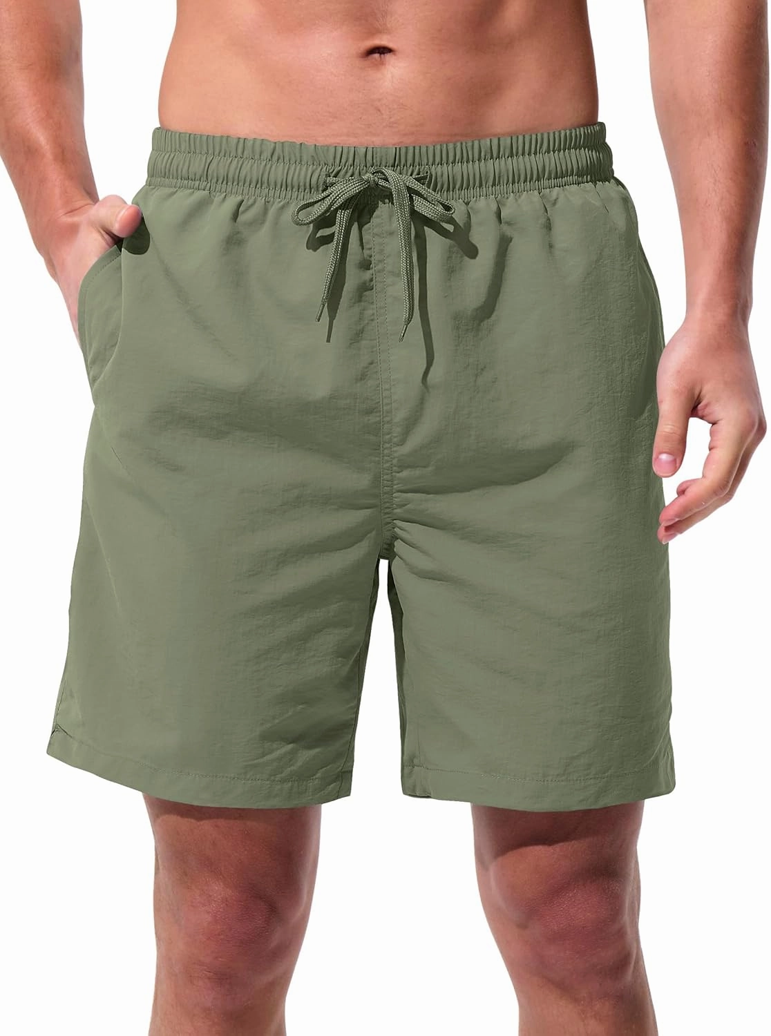 Men's Swim Trunks Beach Board Shorts Quick Dry Swimsuit Bathing Suits with Pockets 7 Inch Inseam Mesh Lining