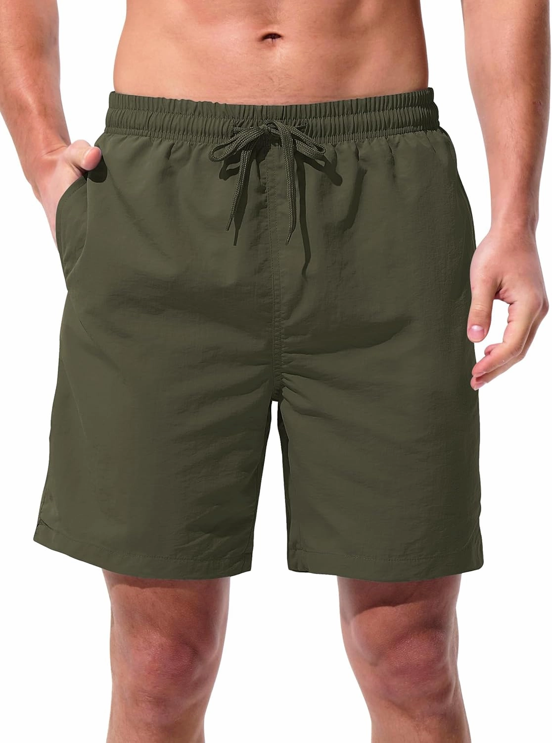 Men's Swim Trunks Beach Board Shorts Quick Dry Swimsuit Bathing Suits with Pockets 7 Inch Inseam Mesh Lining
