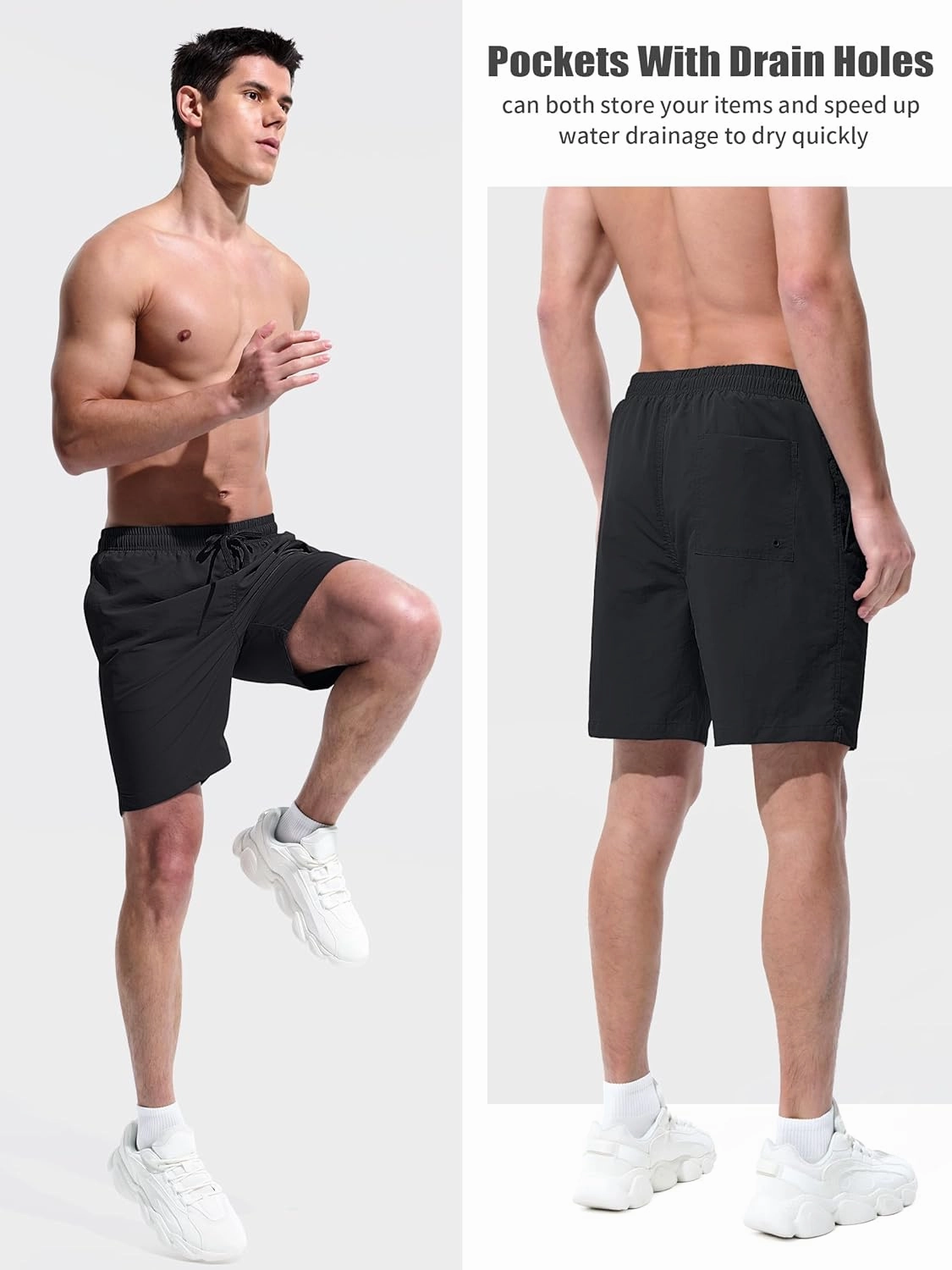 Men's Swim Trunks Beach Board Shorts Quick Dry Swimsuit Bathing Suits with Pockets 7 Inch Inseam Mesh Lining