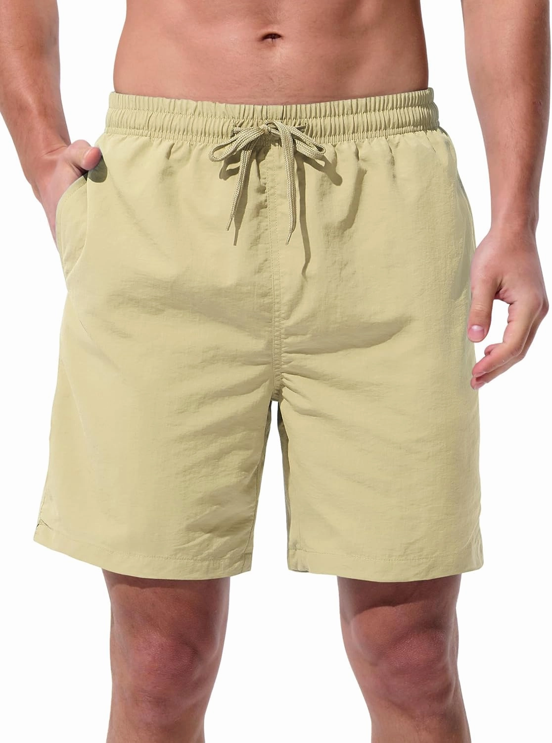 Men's Swim Trunks Beach Board Shorts Quick Dry Swimsuit Bathing Suits with Pockets 7 Inch Inseam Mesh Lining