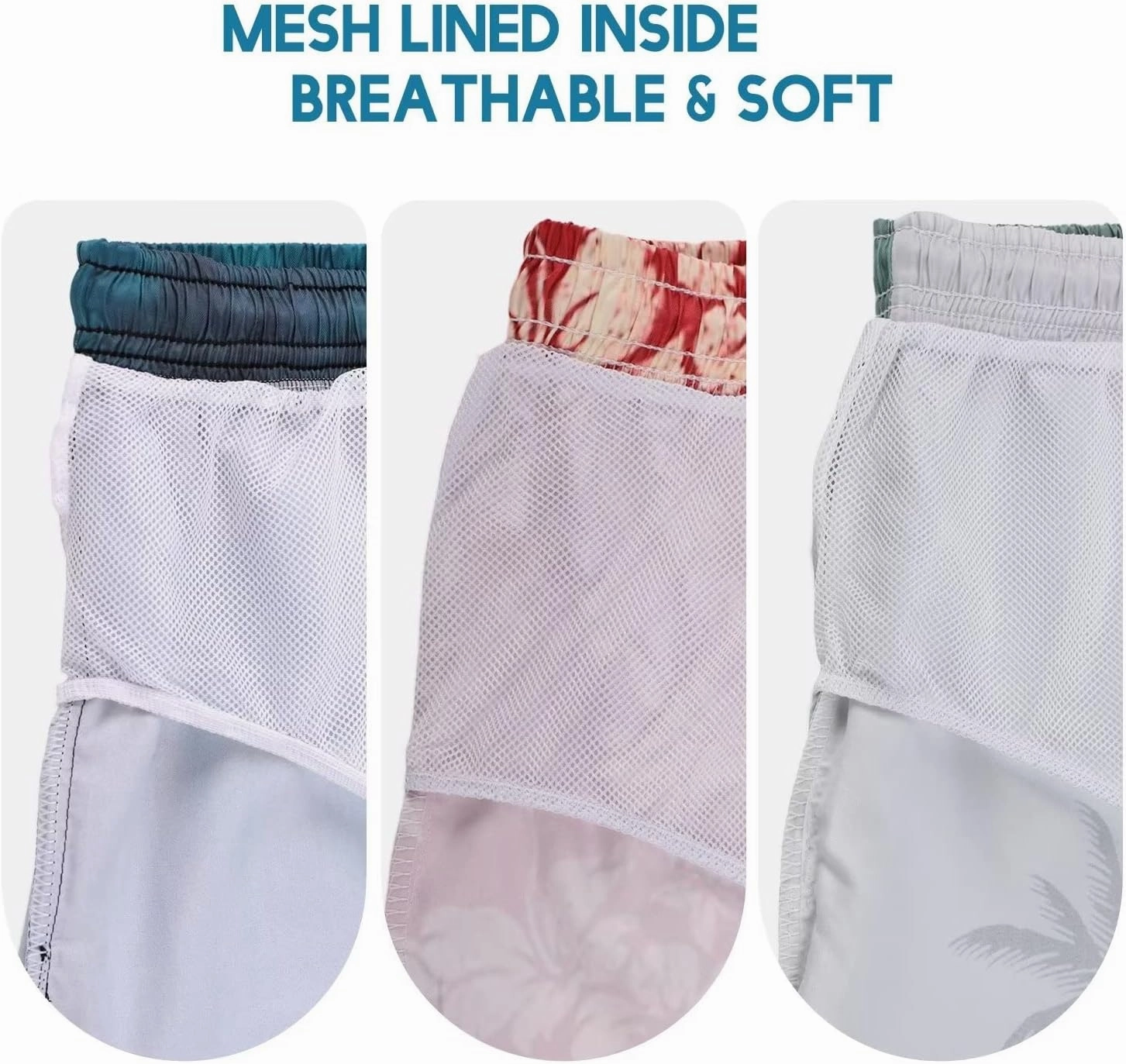 Men's Swim Trunks Hawaiian Bathing Mesh Lining Suit Swimsuits Beach Shorts with Pockets
