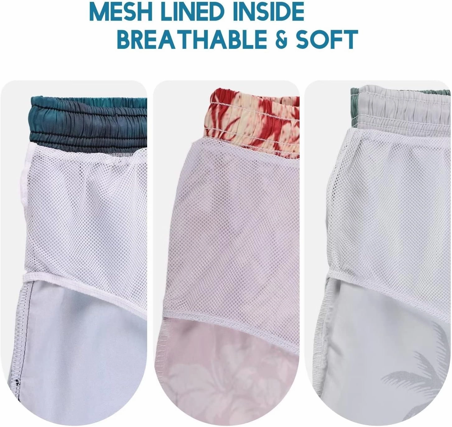Men's Swim Trunks Hawaiian Bathing Mesh Lining Suit Swimsuits Beach Shorts with Pockets