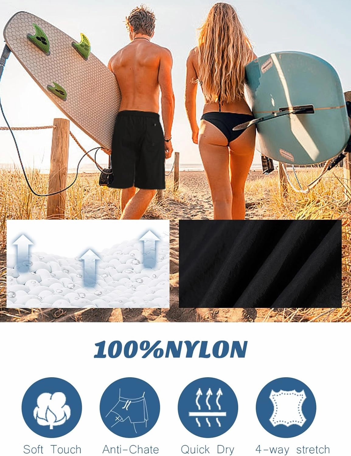 Men's Swim Trunks Quick Dry Bathing Suit Swimming Board Shorts Mesh Lining Beach Swimwear