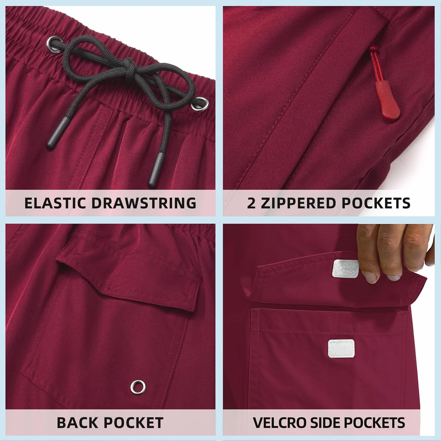 Men's Swim Trunks Quick Dry Board Shorts with Zipper Pockets Beach Shorts Bathing Suits for Men - No Mesh Liner