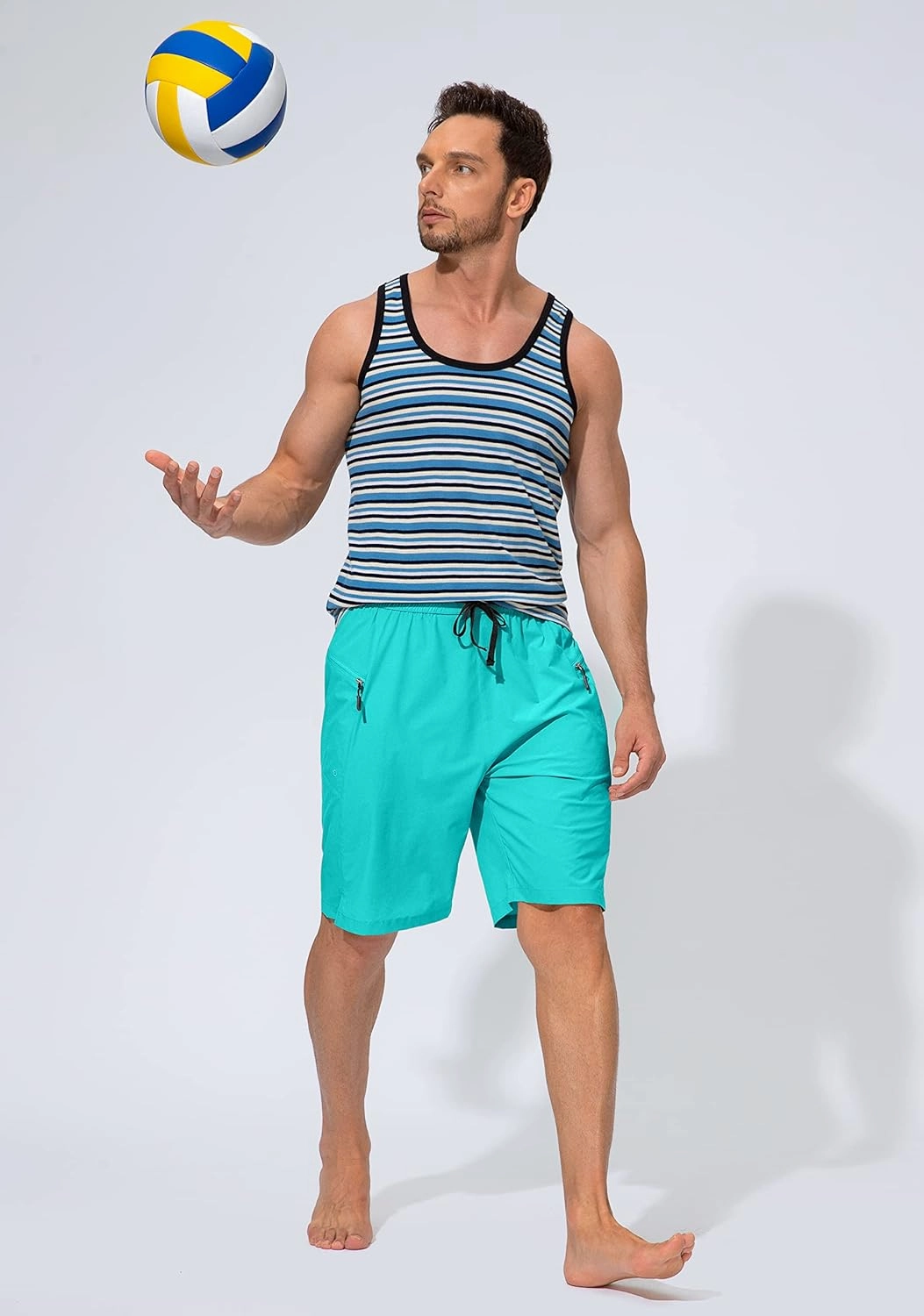 Men's Swim Trunks Quick Dry Board Shorts with Zipper Pockets Beach Shorts Bathing Suits for Men - No Mesh Liner