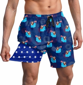 Men Swim Trunks 5.5 Inch Board Shorts 2 in 1 Swimwear with Compression Liner
