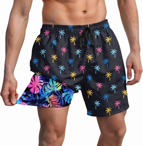 Men Swim Trunks 5.5 Inch Board Shorts 2 in 1 Swimwear with Compression Liner