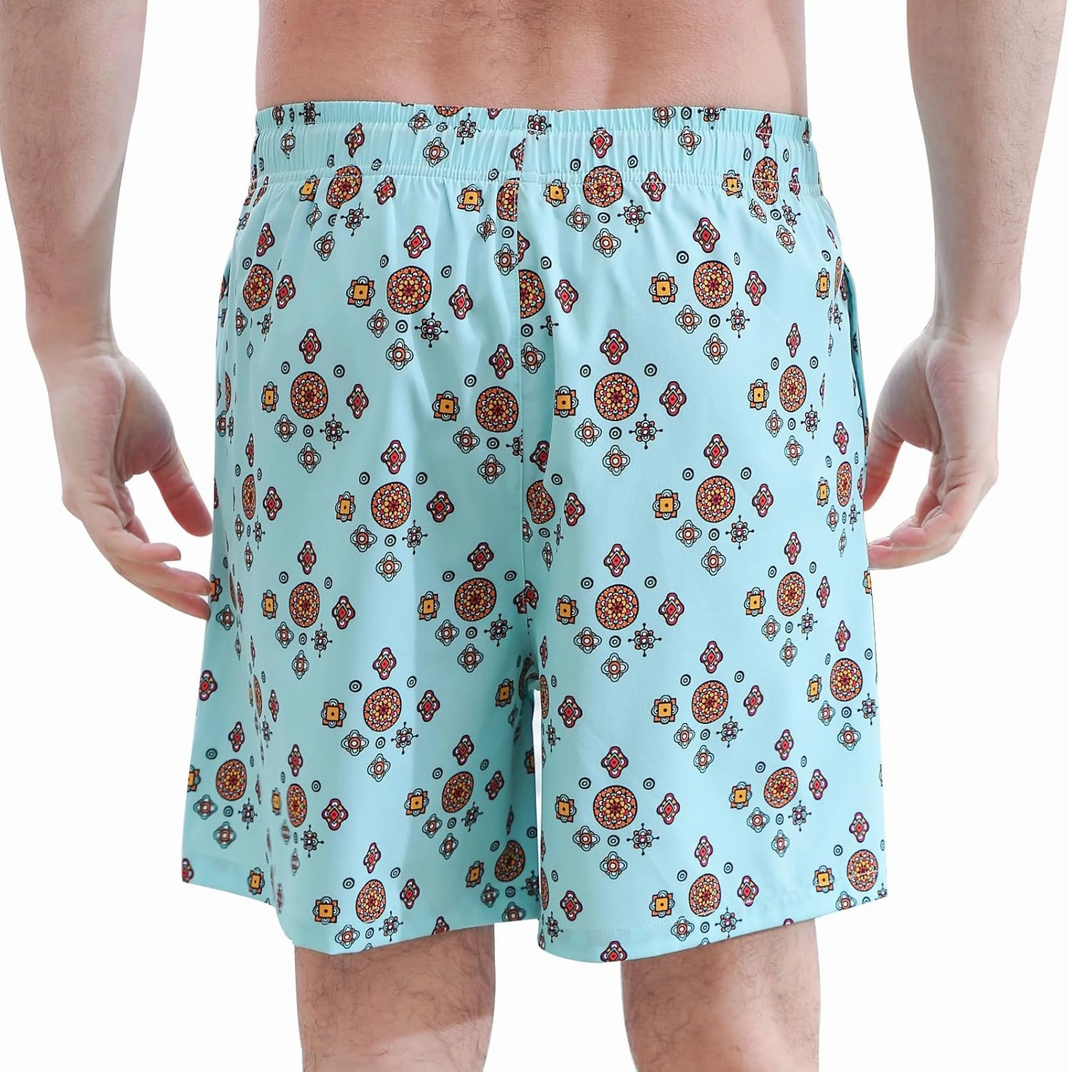 Mens 5/7" Ineseam Swim Trunks with Compression Liner 2 in 1 Bathing Suit Swimwear with Zip Pockets UPF50  Board Shorts