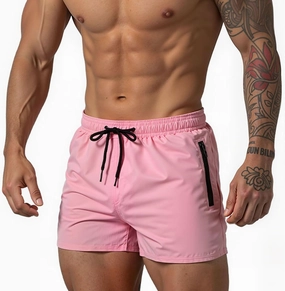 Mens 5" with Zipper Quick Dry Beach Shorts for Swimming Men Bathing Suit