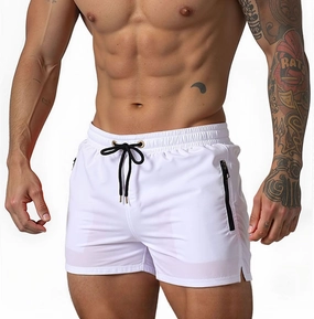 Mens 5" with Zipper Quick Dry Beach Shorts for Swimming Men Bathing Suit