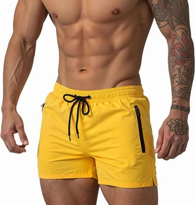 Mens 5" with Zipper Quick Dry Beach Shorts for Swimming Men Bathing Suit