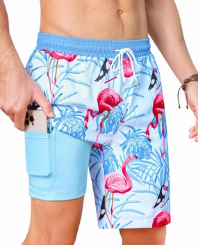 Mens 9 inch Swim Trunks with Compression Liner Quick Dry 2 in 1 Swimming Shorts with Pockets Bathing Suits Swimsuit