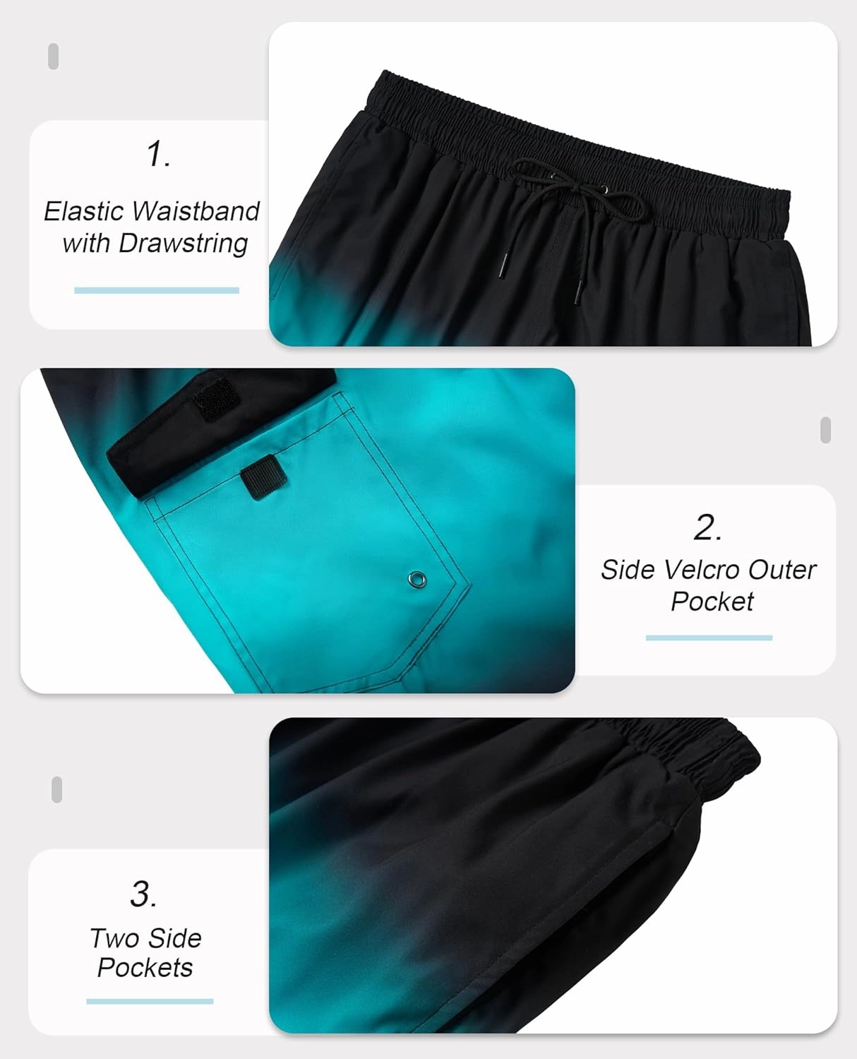 Mens 9 inch Swim Trunks with Compression Liner Quick Dry 2 in 1 Swimming Shorts with Pockets Bathing Suits Swimsuit
