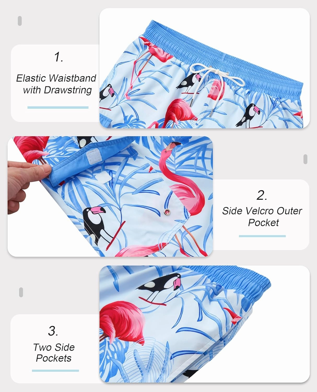 Mens 9 inch Swim Trunks with Compression Liner Quick Dry 2 in 1 Swimming Shorts with Pockets Bathing Suits Swimsuit