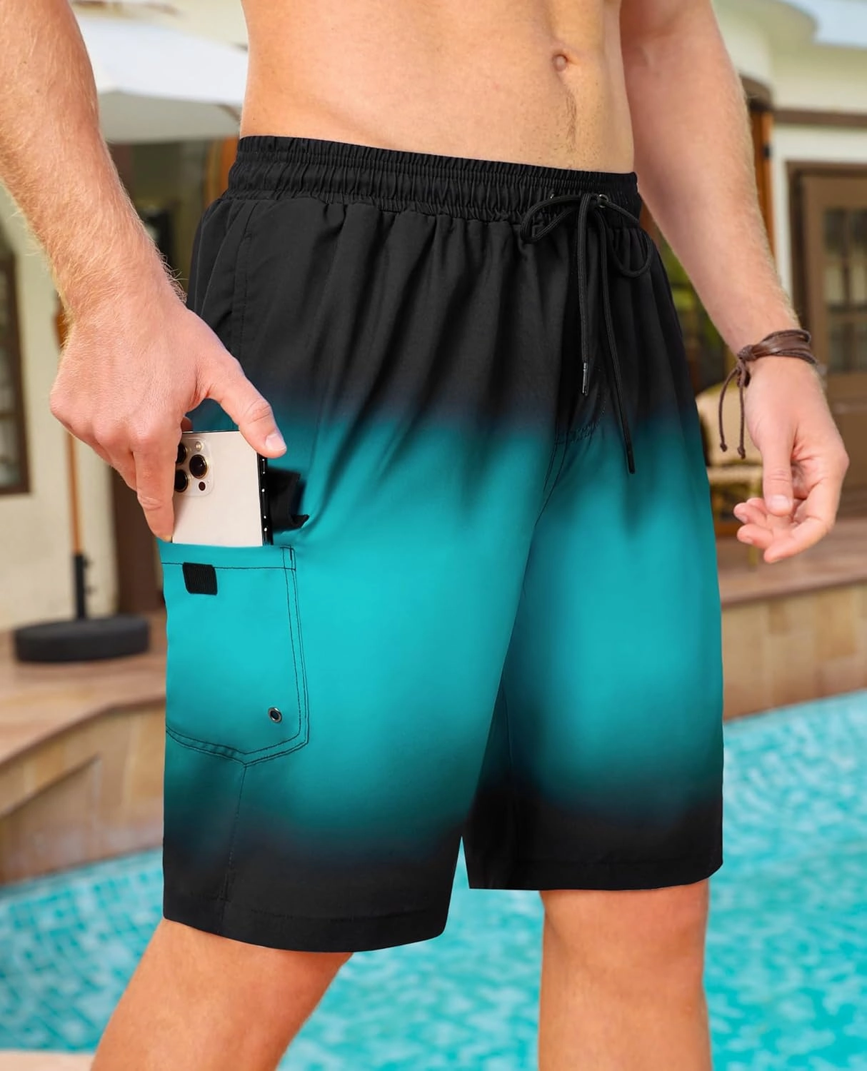 Mens 9 inch Swim Trunks with Compression Liner Quick Dry 2 in 1 Swimming Shorts with Pockets Bathing Suits Swimsuit