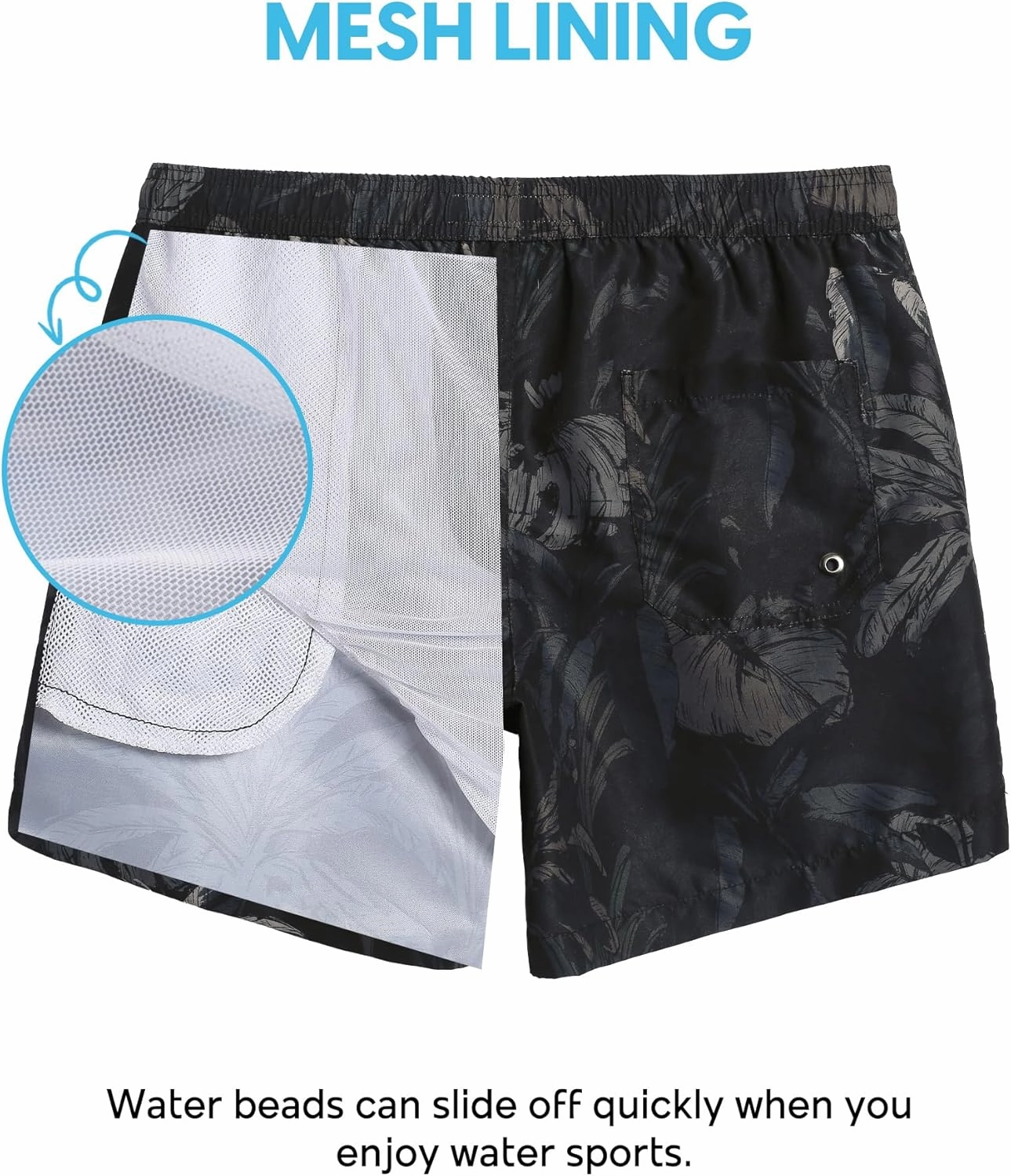 Mens Swim Trunks 5 Inch Swimming Shorts with Mesh Lining Quick Dry Bathing Suits for Men Swimwear