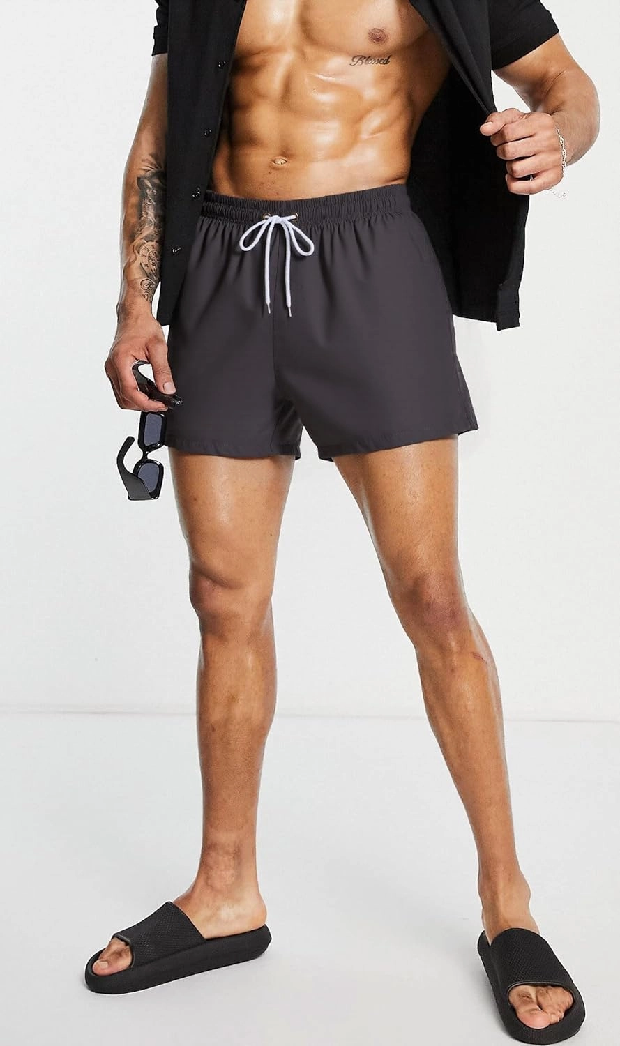 Mens Swim Trunks 5" with Mesh Lining Quick Dry Beach Shorts for Swimming Men Bathing Suit