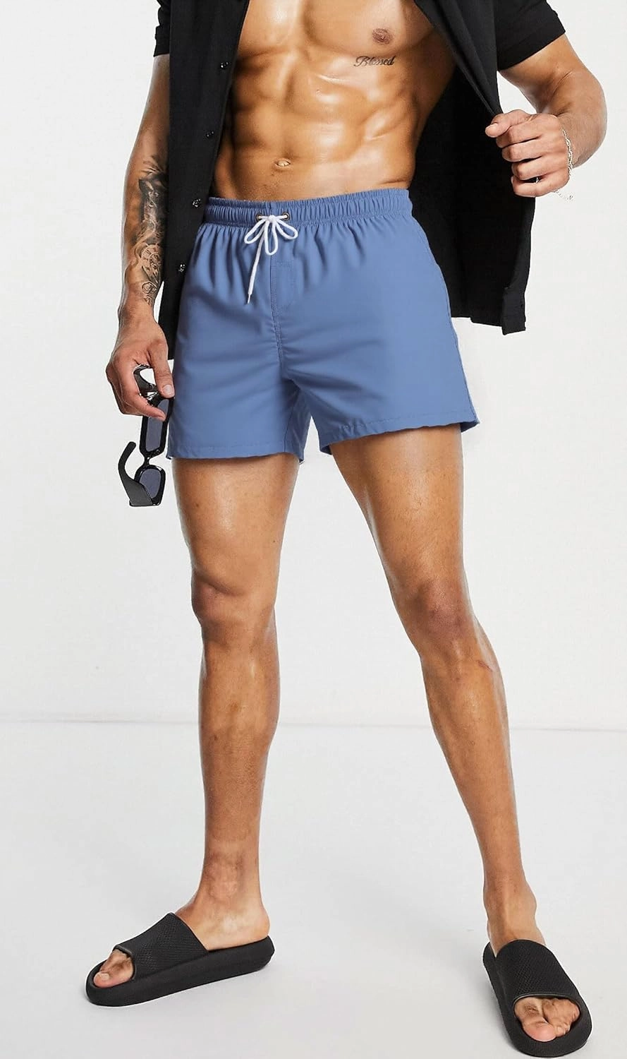 Mens Swim Trunks 5" with Mesh Lining Quick Dry Beach Shorts for Swimming Men Bathing Suit