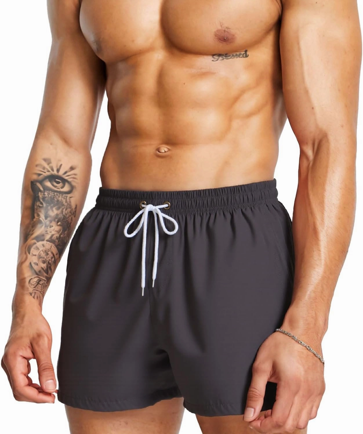 Mens Swim Trunks 5" with Mesh Lining Quick Dry Beach Shorts for Swimming Men Bathing Suit