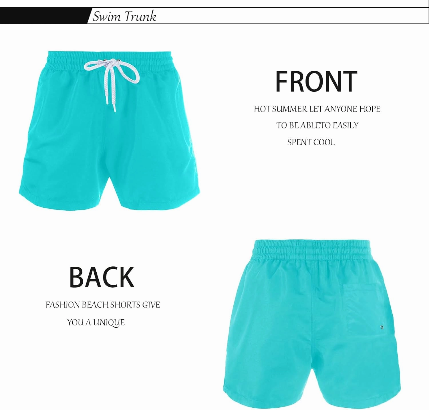 Mens Swim Trunks 5" with Mesh Lining Quick Dry Beach Shorts for Swimming Men Bathing Suit