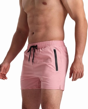 Mens Swim Trunks 5" with Mesh Lining Quick Dry Beach Shorts with Zipper Pockets Sports Swimming Trunks for Men