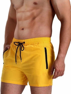 Mens Swim Trunks 5" with Mesh Lining Quick Dry Beach Shorts with Zipper Pockets Sports Swimming Trunks for Men