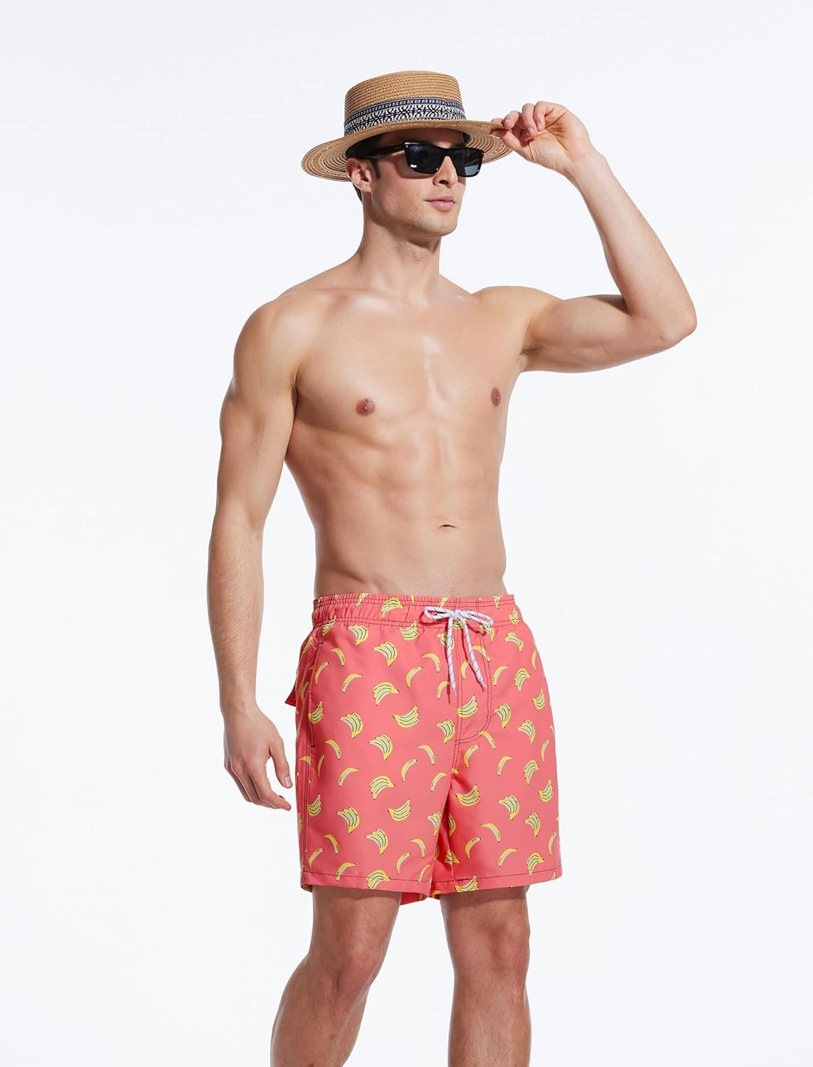 Mens Swim Trunks 6 Inch Inseam Mesh Lining Bathing Suits Quick Dry Beach Shorts Swimsuits Swimwear with Pockets