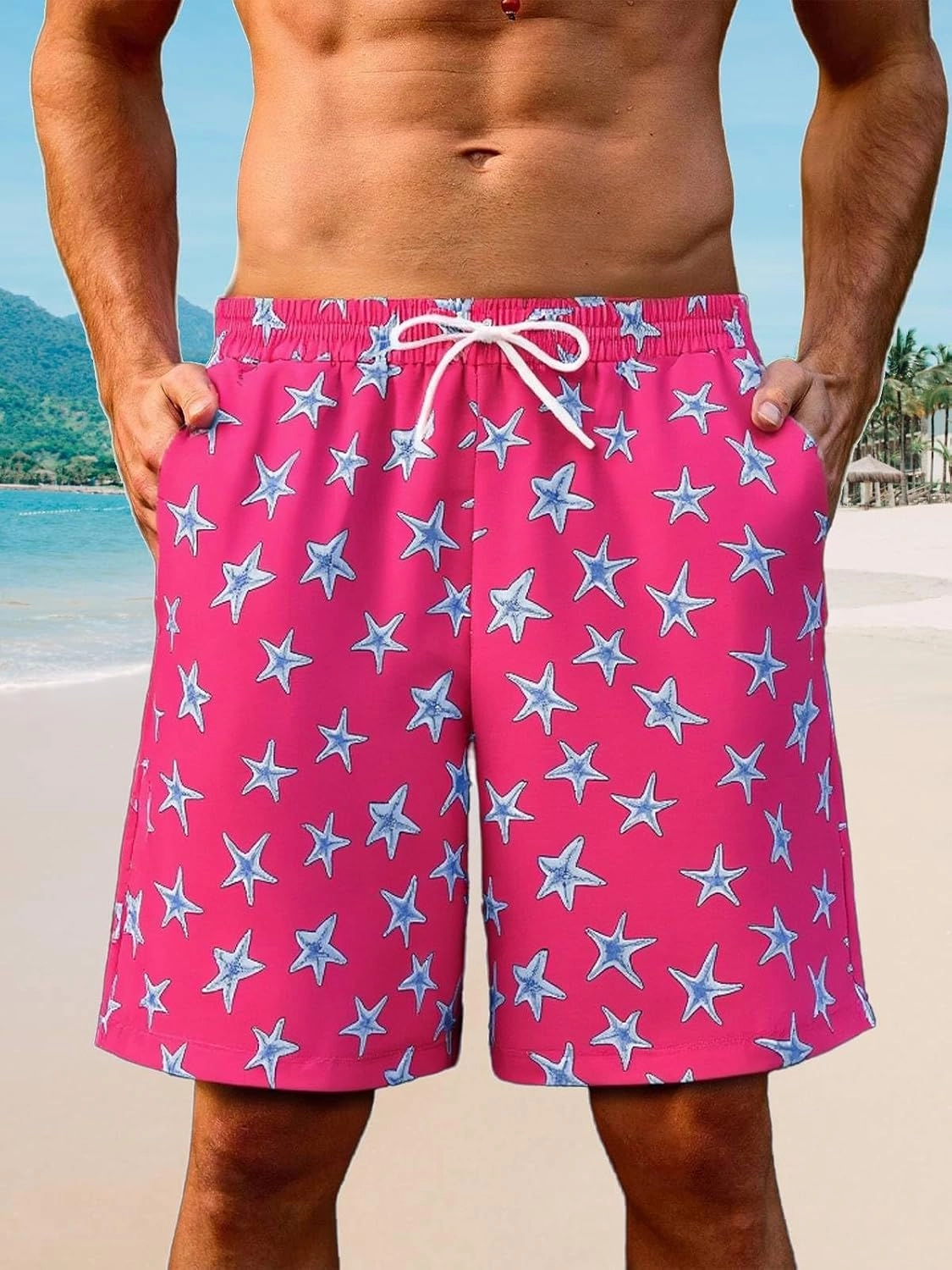 Mens Swim Trunks 7 Inch 9 Inch Quick Dry Board Shorts Swimwear Bathing Suit Beach Swim Shorts with Pockets