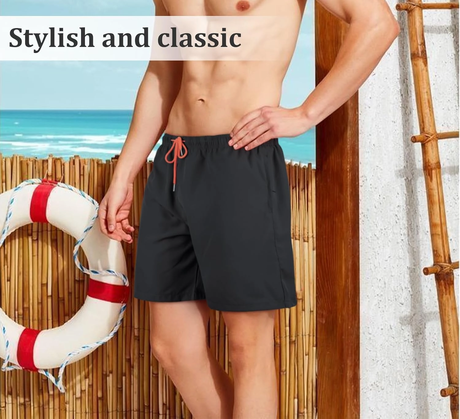 Mens Swim Trunks 7" Quick Dry Swim Shorts Swimsuit Swimming Trunks Swimwear with Pockets