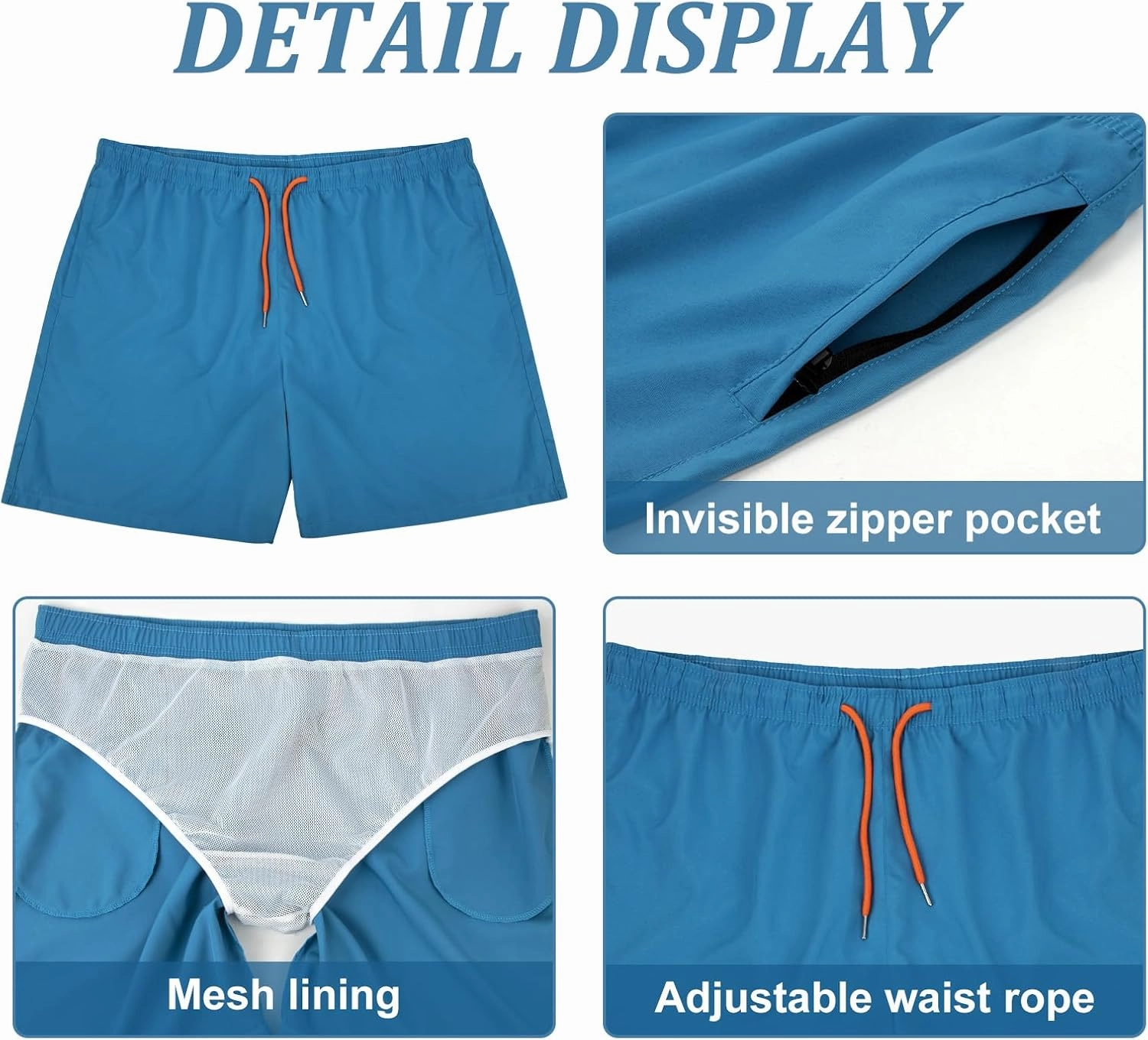 Mens Swim Trunks 7" Quick Dry Swim Shorts Swimsuit Swimming Trunks Swimwear with Pockets